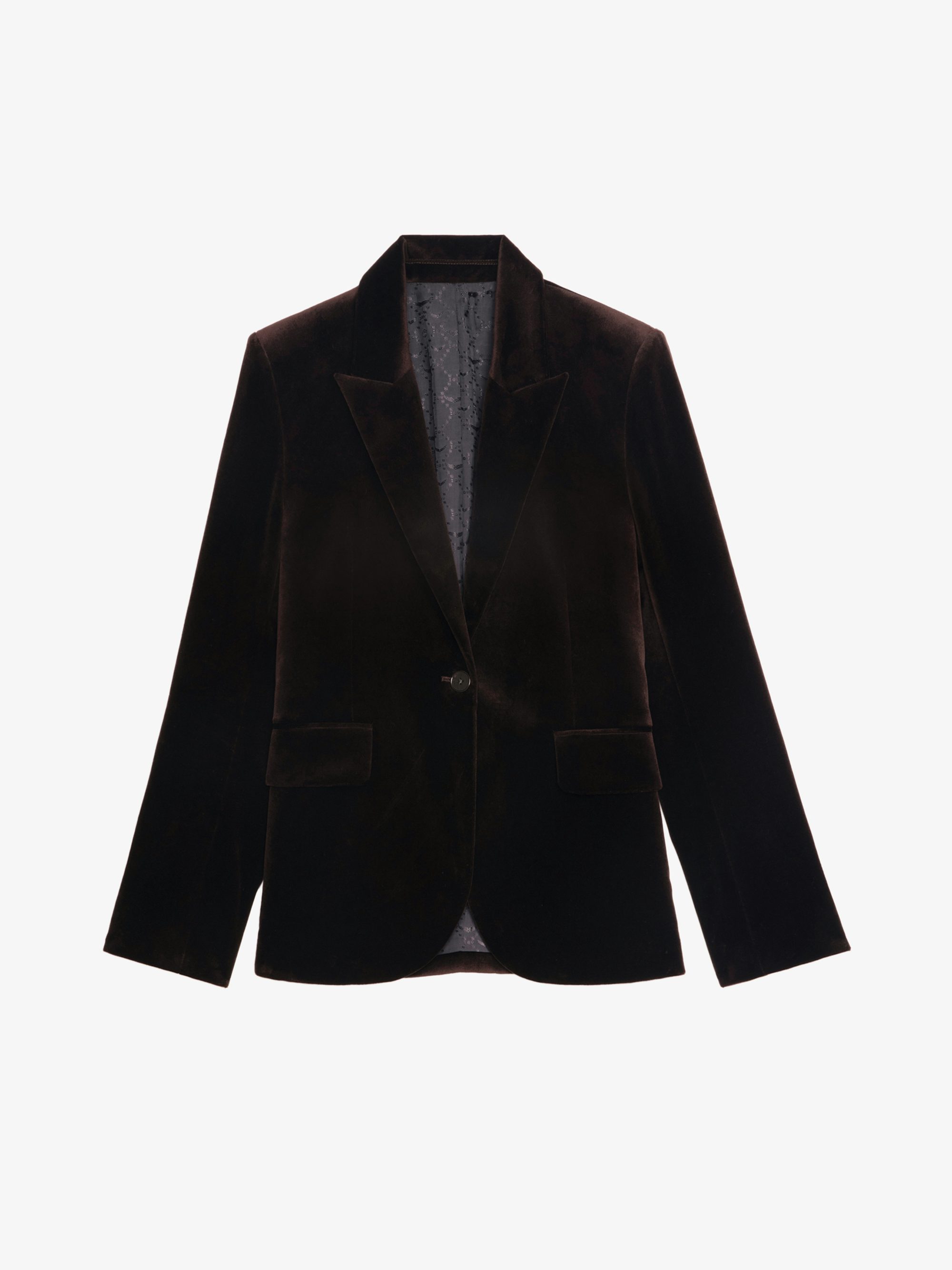 Vavy Velvet Blazer - Structured velvet blazer with button fastening.